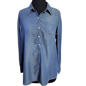 Justice denim blouse long sleeve sz 18 / XL